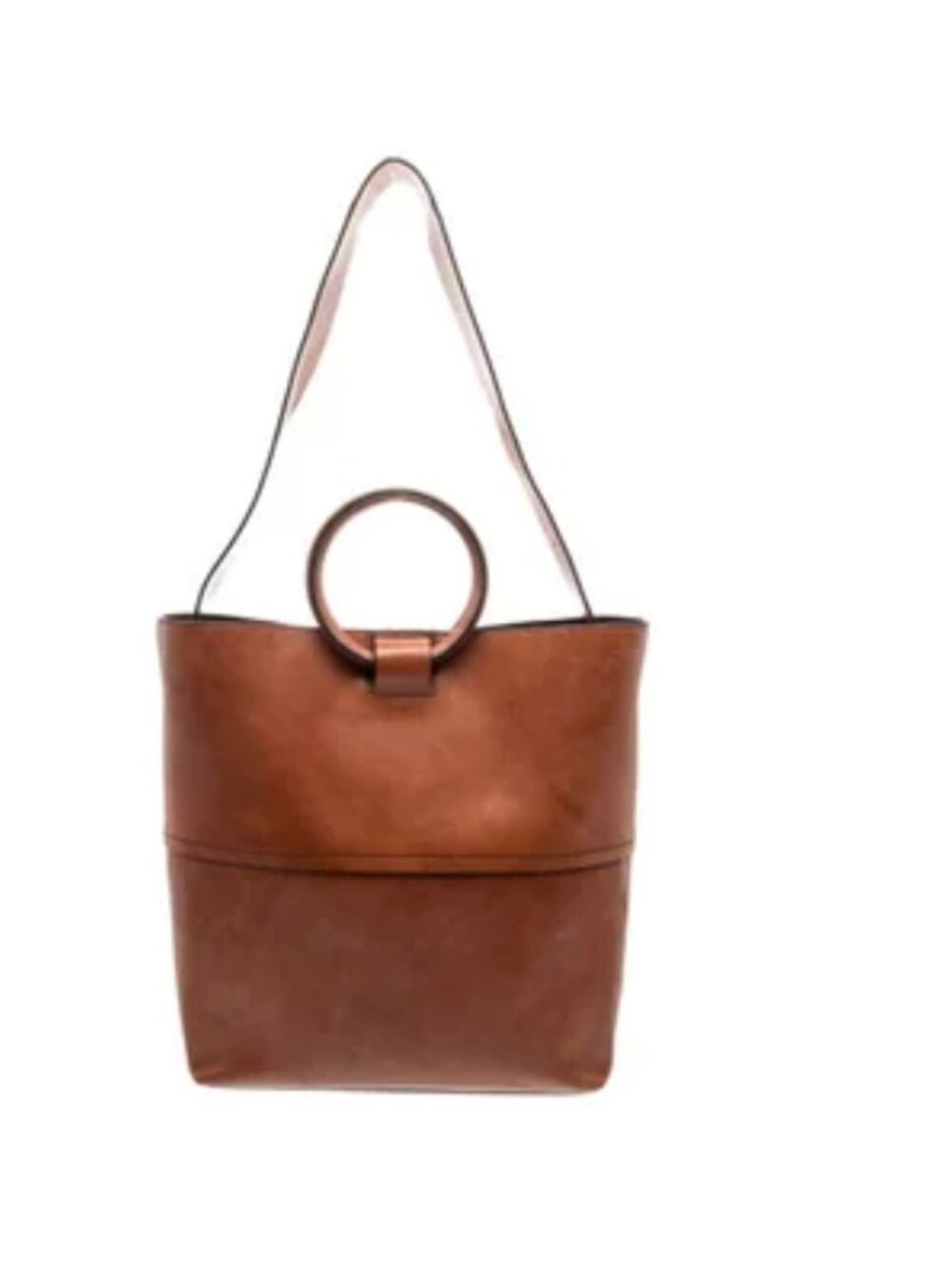 Theory Circle Tote Bag in Cognac Leather